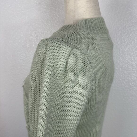 Wildfox Sweater Women Small Mint Green Cozy Knitted Let’s Sleep In Wool Alpaca - Picture 6 of 10